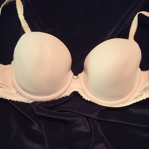 Elegant Cream Lace Trim Bra